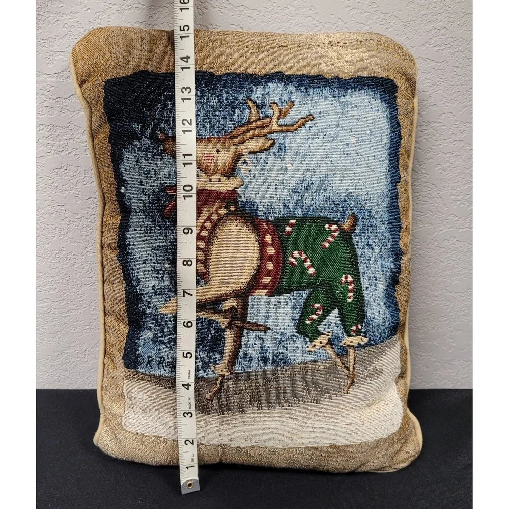 2 Christmas Pillows Reindeer Dressed Up Christmas Pillows
